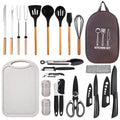 Silicone Camping Cooking Set with Storage Bag Camping Must Haves Car Camping Essentials Camper Accessories Camping Kitchen Cooking Utensil for Picnic Hiking Travel