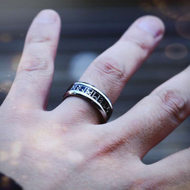 Vintage Viking Rune Titanium Ring