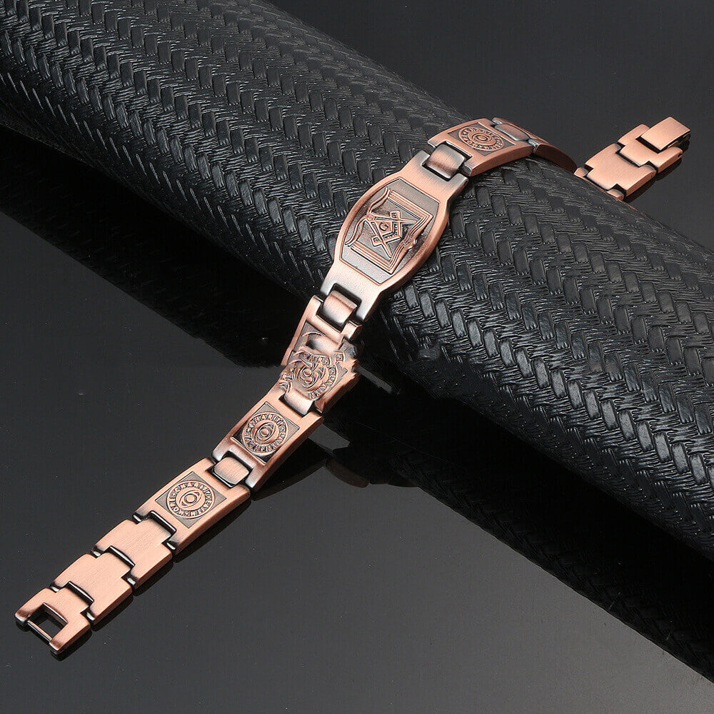 Viking Odin's Eye Red Bronze Magnet Bracelet