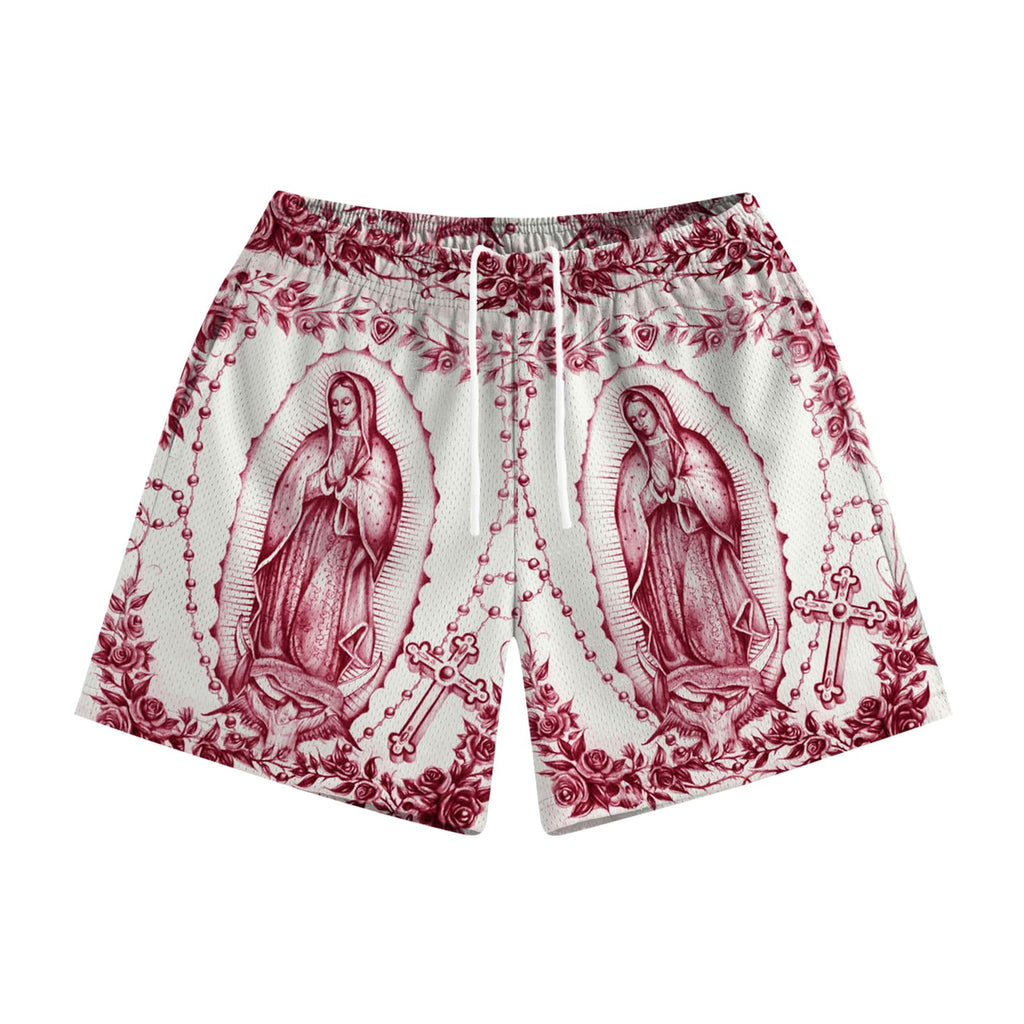 Men's Religious Graphic Drawstring Athletic Shorts