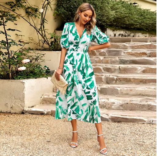 Summer Breeze V-neck Long Dress