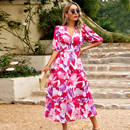 Summer Breeze V-neck Long Dress