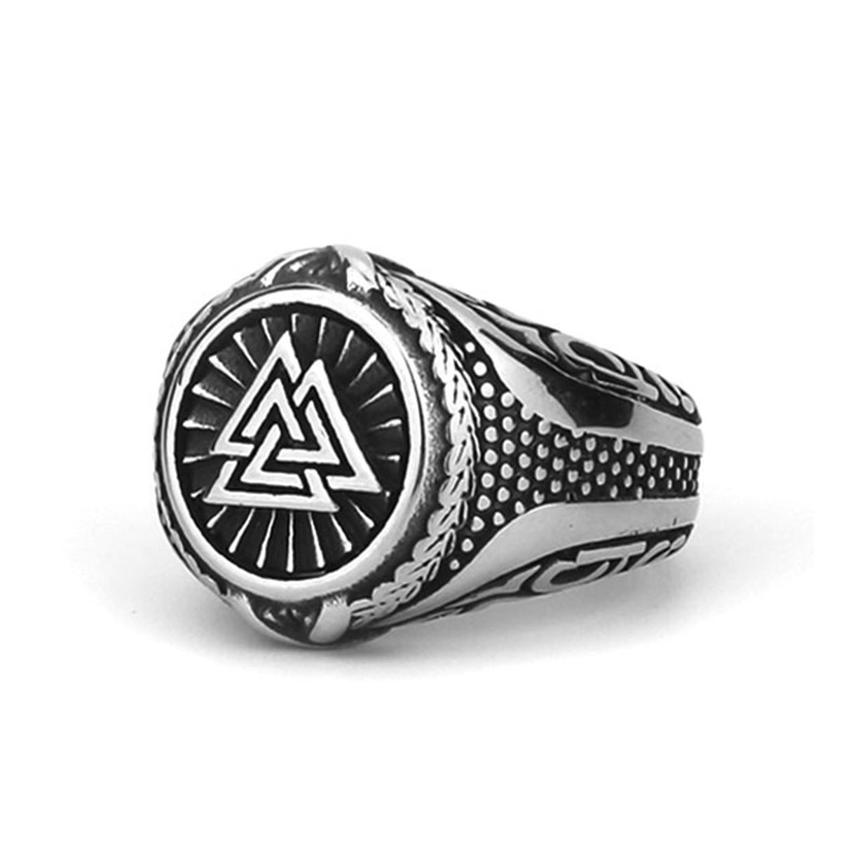 Viking Triangle Rune Titanium Men's Ring