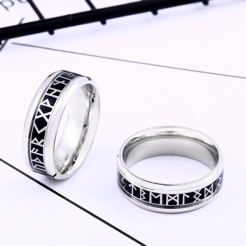 Vintage Viking Rune Titanium Ring