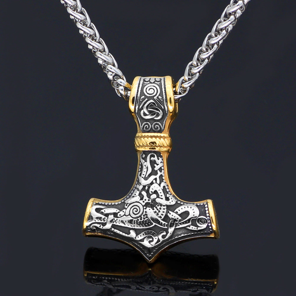 New Titanium Viking Thor's Hammer Necklace