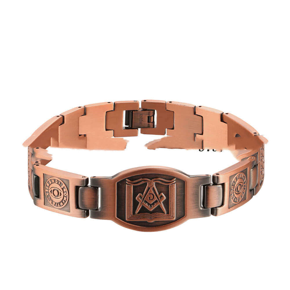 Viking Odin's Eye Red Bronze Magnet Bracelet
