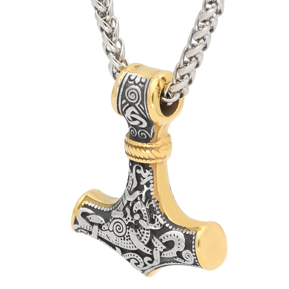 New Titanium Viking Thor's Hammer Necklace