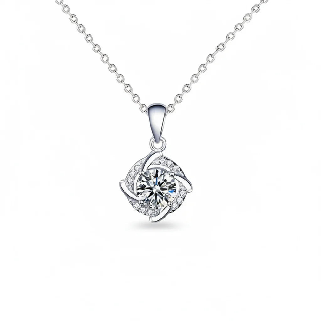 925 silver moissanite necklace Destiny Pendant