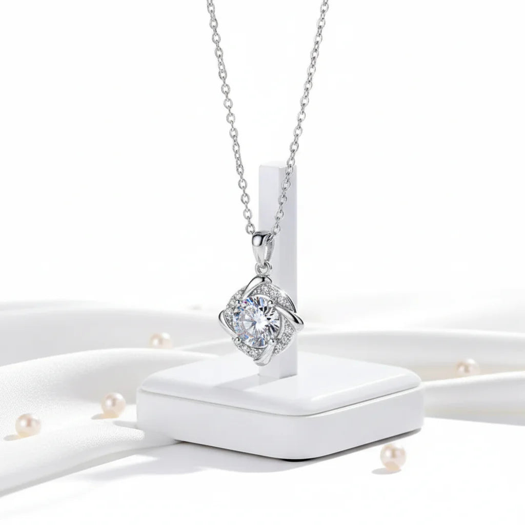 925 silver moissanite necklace Destiny Pendant