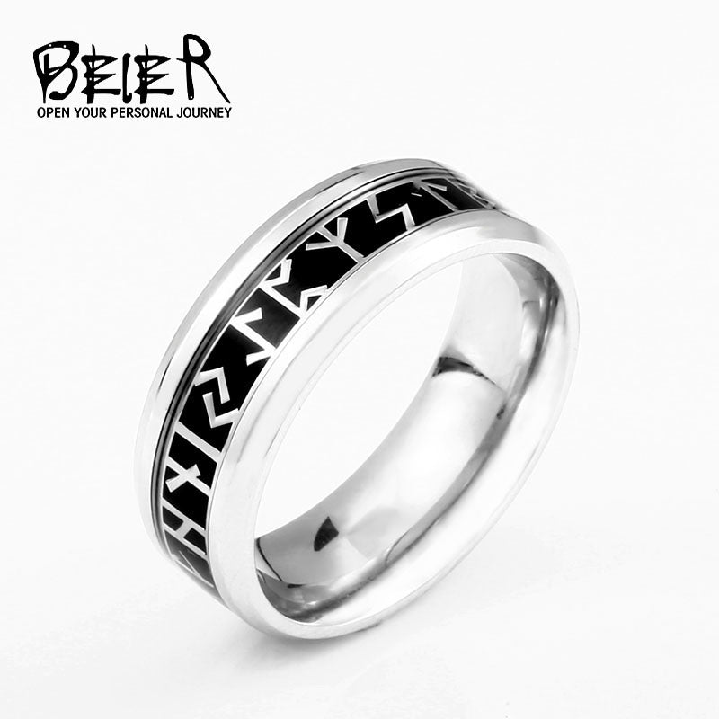 Vintage Viking Rune Titanium Ring