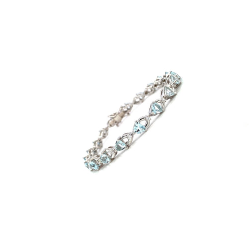 Aquamarine Bracelet in .925 Sterling Silver