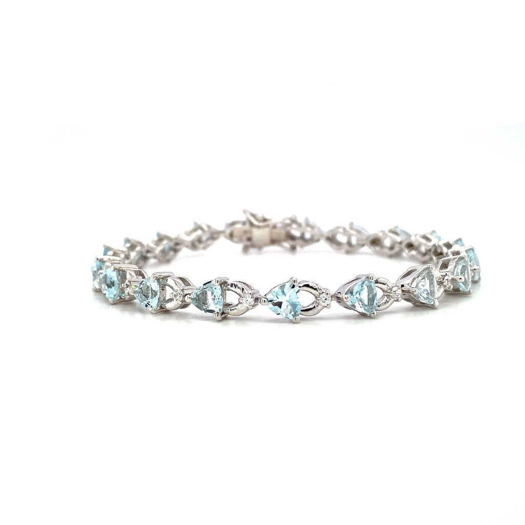 Aquamarine Bracelet in .925 Sterling Silver