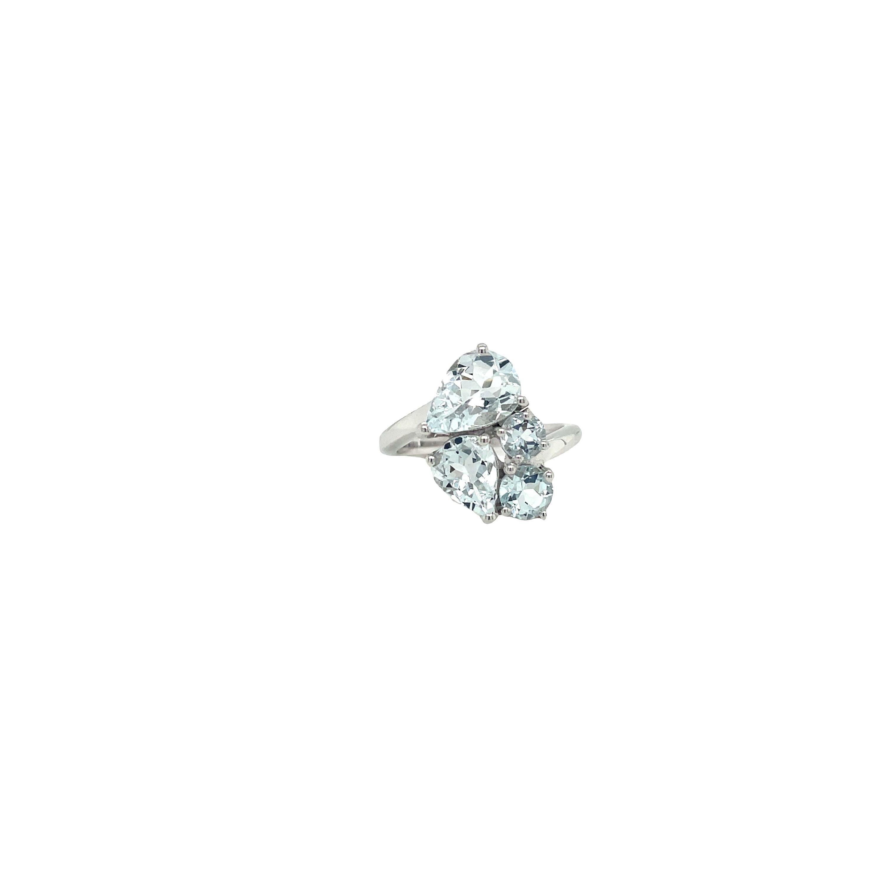 Aquamarine Ring In .925 Sterling Silver