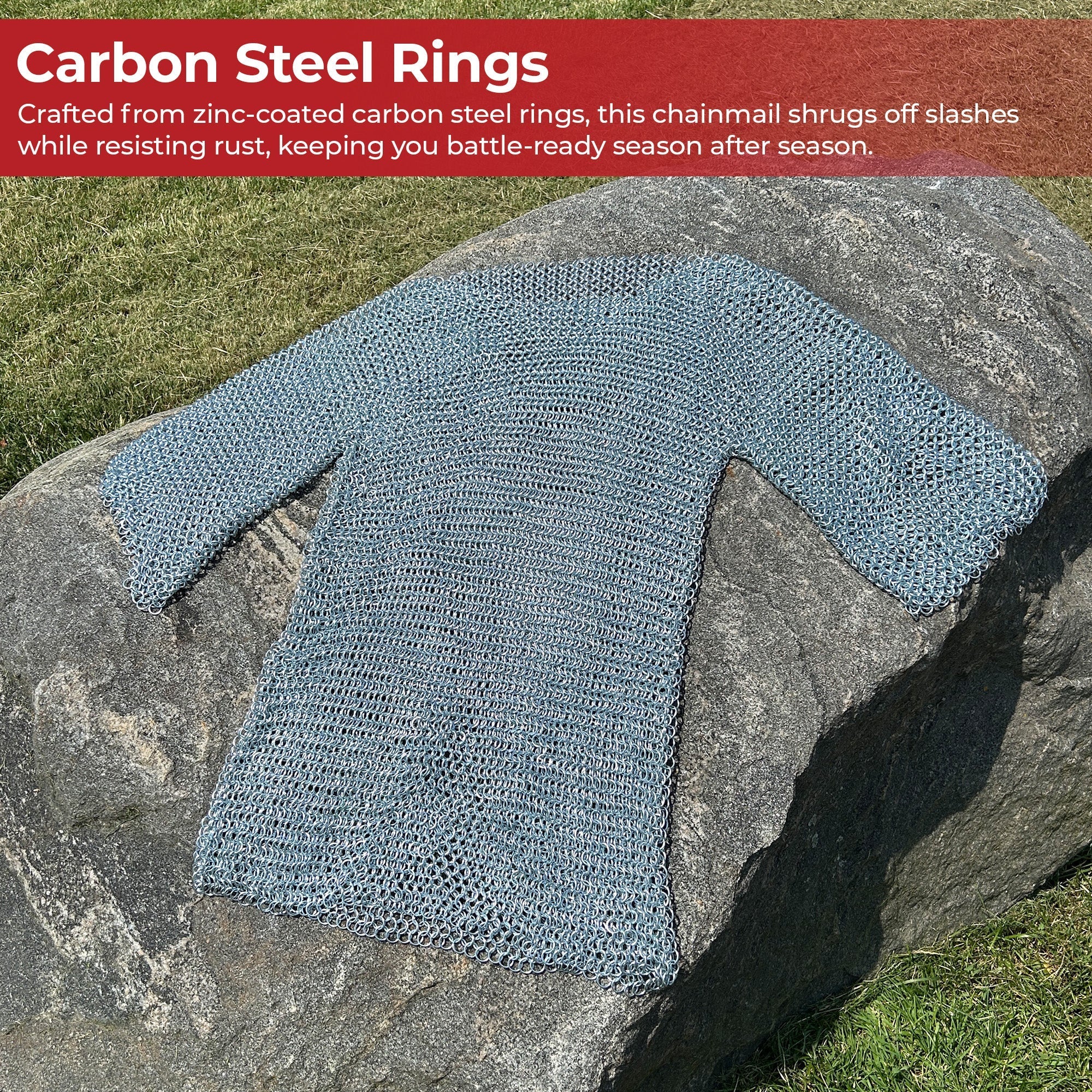 Medieval Knight's Half-Sleeve Chainmail Shirt Hauberk