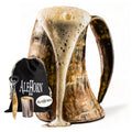 Viking Ale Horn & Shot Glass with Bottle Opener Bundle - Viking Drinking Horn Mug Set for Beer Ale or Mead - 16 oz
