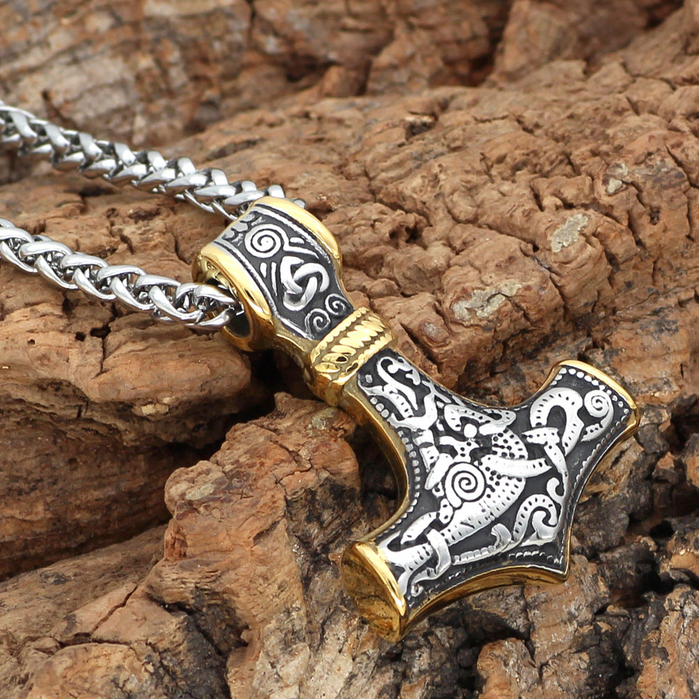New Titanium Viking Thor's Hammer Necklace
