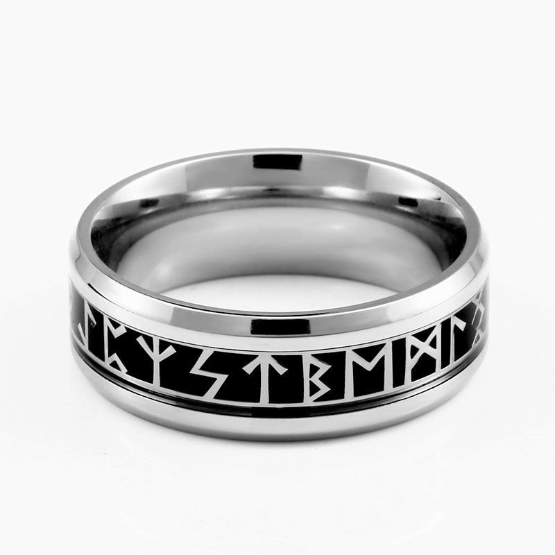 Vintage Viking Rune Titanium Ring