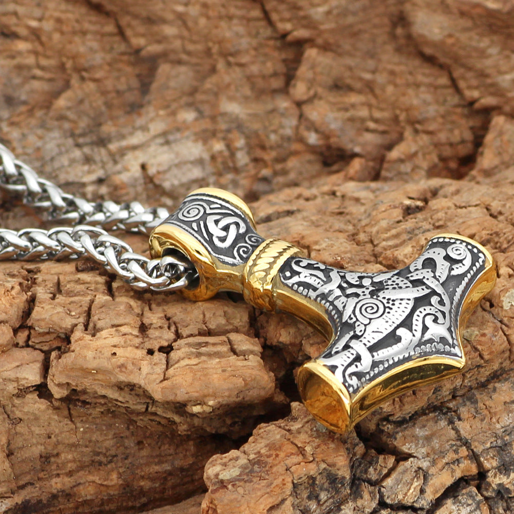 New Titanium Viking Thor's Hammer Necklace