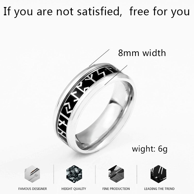 Vintage Viking Rune Titanium Ring