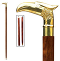 Handmade Vintage Art Walking Stick Wood & Metal Men's Walking Canes Brass Eagle Handle Brown